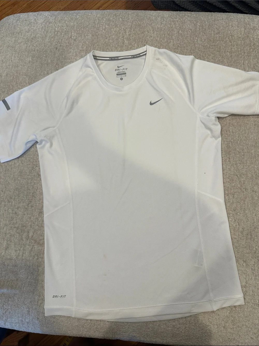 Nike White Dri-FIT Short Sleeve Athletic Tee